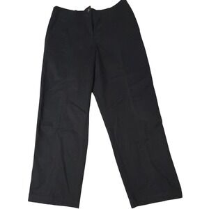 Ann Taylor Weekend Straight Leg Pants Womens 10 Black Cotton Stretch